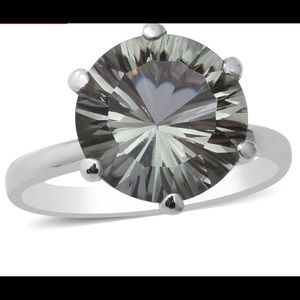 5.70 ctw Montezuma Prasiolite Concave Cut Ring